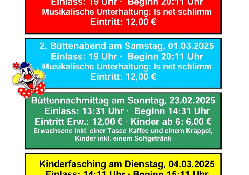 Büttenmittag der Kubacher Karnevalsvereinigung