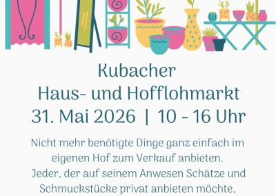 Stöbern, Feilschen, Schätze finden: Der Kubacher Haus- und Hofflohmarkt 2026